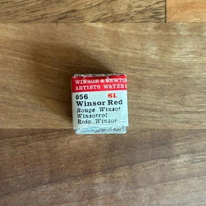 Winsor & Newton Künstler Aquarellfarbe halbe Pfanne Winsor rot Vintage - Bild 1 von 4