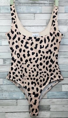 Princess Polly Bodysuit Size 4 Womens Tamikah Leopard Print In Beige - Image 1 of 4