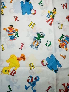 1 Yard Fabric Vintage Jim Henson Sesame Street Alphabet Panel Muppets Classic - Picture 1 of 1