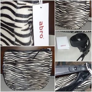 ABRO ZEBRA PRINT HOBO BAG WITH DETACHABLE STRAP - NEW WITH TAGS - Picture 1 of 12