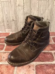 Bull Boxer Rimos Herren 9 Braun Leder Stiefel B042-2 Fleece Gefüttert 6" Chukka - Bild 1 von 6