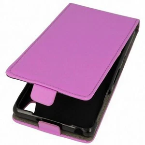 Etui z klapką Komórka Ochrona Sony Xperia M4 Aqua Fioletowe Skóra Imitacja Slim Flex Etui - Zdjęcie 1 z 2