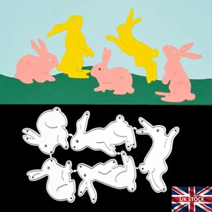 5 Easter Bunnies Rabbits Hares Metal Cutting Dies, Card Making, Scrapbooking, F6 - Picture 1 of 6