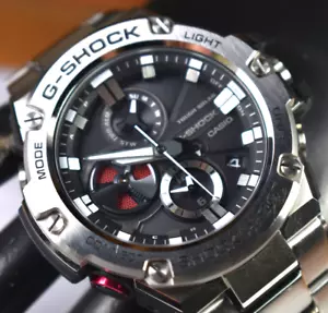 Casio GSTB100D-1A (5513) G-SHOCK G-STEEL Tough Solar Black Dial Men's Watch - Picture 1 of 12