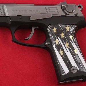Empuñaduras acrílicas blancas compatibles con Ksd Ruger P85 P89 P90 P91 logotipo de latón - Imagen 1 de 2