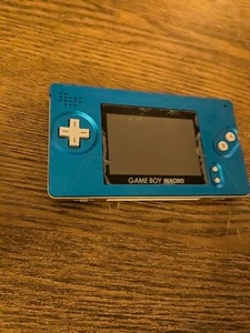 Gameboy Macro w/ Boxy Pixel Face Plate - Blue Ds Lite Nintendo Handheld Custom - Picture 1 of 11