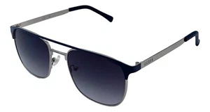 Occhiali da sole unisex Guess blu quadrati in metallo, lenti sfumate fumo GF0252. 91B - Foto 1 di 10