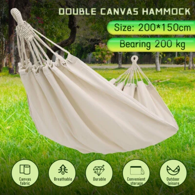 Hamaca de Camping Duradera Lona Espesada Viaje Columpio Silla Cama Colgante con Bolsa Foto 1 de 4