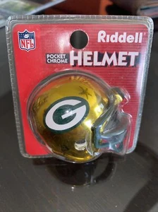 GREENBAY PACKERS Riddell Pocket PRO MINI/Micro Size CHROME Football Helm - Bild 1 von 2