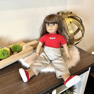 American Girl Just Like You 9 doll brown hair/blue eyes With Outfit And Shoes - Picture 1 of 6