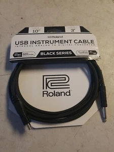 Nuevo cable Roland RCC-10-US14 10 ft serie negra interconexión USB a 1/4 de pulgada - Imagen 1 de 5