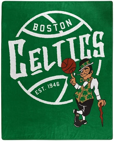 NBA Boston Celtics Royal Plush Raschel Throw Blanket Size 50" X 60" Cover