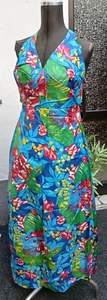 True Vintage 70er langes Sommer Kleid Neckholder - bunt FLOWERPOWER Gr. 38 -B34 - Bild 1 von 8