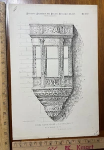 1880 heliotype print Oriel for the House of Cornelius Vanderbilt RM Hunt NYC - Picture 1 of 1