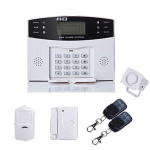 LCD Security Wireless GSM SMS Autodial Home Office Burglar Intruder Fire Alarm