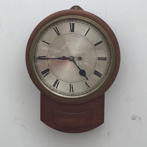 Wall Clock Double Fusee mahogany drop dial cased Cover