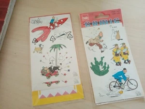 lot neuf-TINTIN-Hergé Pochette 6 planches autocollants-stickers/FUSEE/MILOU/BSB - Photo 1/2