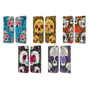 HEAD CASE DESIGNS FLORID OF SKULLS LEATHER BOOK CASE FOR APPLE iPOD TOUCH MP3 - Picture 1 of 7