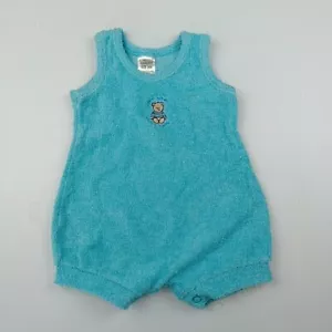 Bonds Baby Bodysuit Romper Size 000 Singlet Teddy Bear Aqua Blue Terry Toweling - Picture 1 of 7