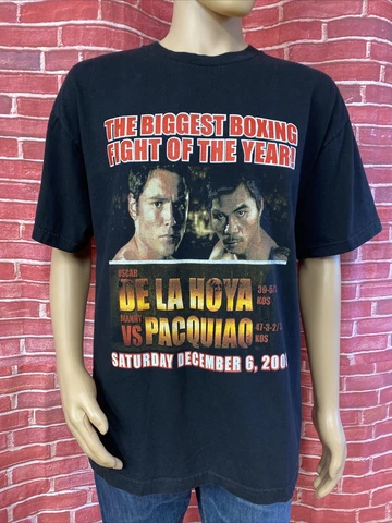 Oscar De La Hoya vs Manny Pacquiáo Men’s ALSTYLE Vintage Shirt 2008 Size XL #R2 Cover