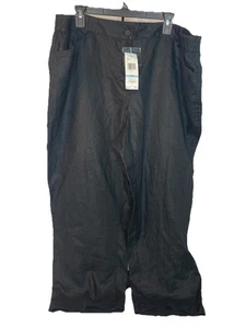 Pantalone Jones New York Sport 100% lino nero gamba larga taglia 20W tasche - Foto 1 di 11