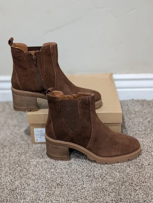 Size 9.5 Women's Lucky Brand	Sodeti  Roasted Brown Oiled Suede Zip Up Boots - Image 1 of 4