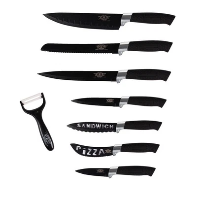 Set di coltelli piu' pelapatate colore nero 8 pezzi di alta qualita' - Immagine 1 di 4