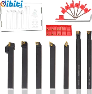 21 Pezzi Tornio Carburo Utensile per Tornitura Utensili 10Mm Tornio CNC Set CNC  - Foto 1 di 12