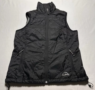 LL Bean Women’s Primaloft Vest Quilted Black Full Zip Light Weight 288310 Small - Image 1 of 4