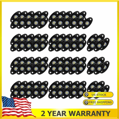 96 cápsulas para camión todoterreno Jeep ATV UTV barco debajo de la carrocería luces LED de roca blancas Foto 1 de 4