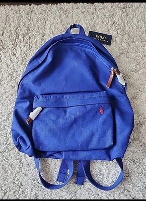 Mochila de algodón Polo Ralph Lauren - azul marino con logotipo rojo con correas  Foto 1 de 4