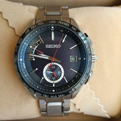 SEIKO GPS Reloj Solar Negro Analógico Multifunción SAGA241 Acero Inoxidable Foto 1 de 4