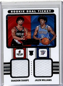 2022-23 Panini Contenders Rookie Ticket Dual Swatches Shaedon Sharpe/Jalen - Picture 1 of 2