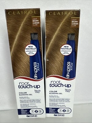 (2) Clairol MARRÓN CLARO Raíz Retoque Color Cabello Mezcla Gel Semipermanente Foto 1 de 4