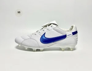 Nike The Premier 3 FG Leather Retro OG Football Boots White Blue Various Sizes - Picture 1 of 20