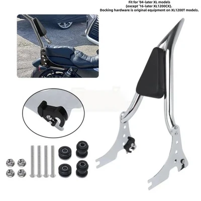 Chrome Sissy Bar Backrest For Harley Sportster Iron 883 1200 Forty Eight 2004-24 - Imagem 1 de 4
