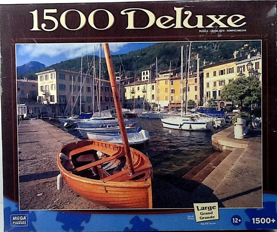 The Harbor At Gargnano Italy Edmund Nagele 1500 pc 32.75" X 22.5" Mega Puzzle - Image 1 of 1