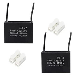 1PCS 500V 4.5UF CBB61 Ceiling Fan Motor Running Capacitor 2 Wire 50/60 Hz - Picture 1 of 4