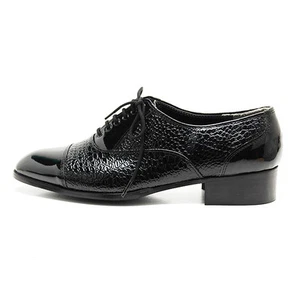Para hombre Cuero Sintético Negro Brillante Gorra Puntera Con Animal Con Cordones Cerrados Zapatos - Imagen 1 de 1