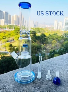 15'' Heavy Thick Glass Bong 2.2lb Smoking Hookah Percolate Water Pipe 14mm Bowl - Picture 1 of 10