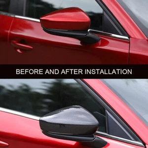ABS Carbon Fiber Car Rearview Mirror Cover Trim Decor For Mazda CX-50 2023-2024 - Picture 1 of 8