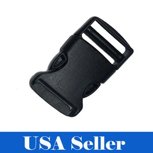 10X 1 Inch Plastic Black Strap Webbing Side Release Buckle Clasp Craft 2.5 CM - Picture 1 of 3