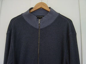 MEN'S BANANA   REPUBLIC FULL ZIP BLUE/GRAY LONG SLEEVED SWEATER  SIZE X LARGE    - Picture 1 of 3