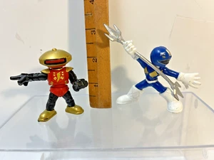 Mighty Morphin Power Ranger Blue Ranger Mini Battle Ready + Alpha 5 Figures 2.5” - Picture 1 of 11