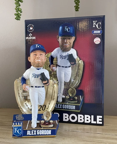ALEX GORDON Kansas City Royals MLB Rawlings GOLD Glove Bobblehead #/100 NIB! Cover
