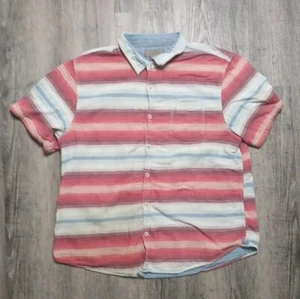 Clearwater Outfitters Shirt Mens XXL Red Blue Striped Button Down Short Sleeve - Picture 1 of 8