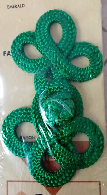 Cierre Nudo Rana Cierre Sujetador VERDE ESMERALDA Rayón 4" Plano Wright De Colección Foto 1 de 4