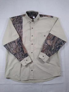 True Timber Camo Shirt Men's L Beige Camouflage Long Sleeve Heavyweight USA - Picture 1 of 9