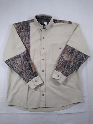 True Timber Camo Shirt Men's L Beige Camouflage Long Sleeve Heavyweight USA  - Image 1 of 4