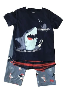 Carter's Child of Mine 3 Pc Shark PJ Set -Shorts Shirt Pants-Boy's Size 4  NEW - Picture 1 of 3
